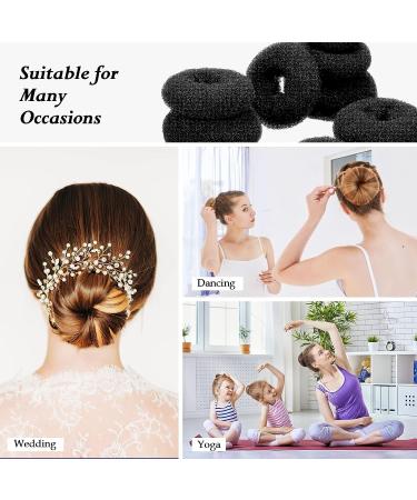 6-Piece Hair Bun Maker Set - Ring Style Donut Bun Shaper & Hair Accessories with Bobby Pins, Elastic Bands, and Ponytail Tools for Women, Girls, Kids - Black - Buy Online on SooperMarket.com