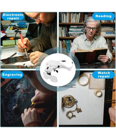 Magnifying Glasses Headset Wimayo Magnifying Glasses with Light and 5 Detachable Lenses(1X-3.5X) Headband Magnifier Magnifying Glasses for Jewellery Close Work Reading Watch & Electronic Repair - Buy Online on SooperMarket.com