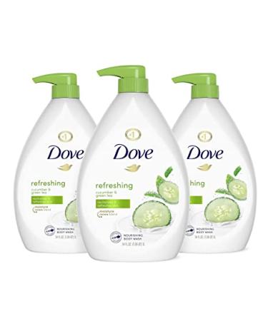 Dove Refreshing Body Wash with Pump Revitalizes and Refreshes Skin Cucumber and Green Tea Effectively Washes Away Bacteria While Nourishing Your Skin 34 oz 3 Count