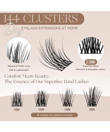 Shop Lashview DIY Lash Extension Kit - 144 PCs Cluster Bond Seal & Tools for Perfect Eyelashes | International Shipping Available - Buy Online on SooperMarket.com