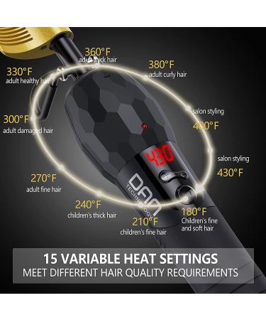 Dan Technology Hot Comb Hair Straightener | 15 Adjustable Temperatures | Digital Display | Curved Teeth Ceramic Comb | Professional Straightening Comb for Thick Hair - Buy Online on SooperMarket.com