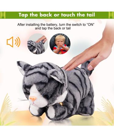Marsjoy Interactive Robot Cat Plush Toy - Gray Pattern, Electronic Pet for Girls, Kids - 12 inches - Buy Online on SooperMarket.com