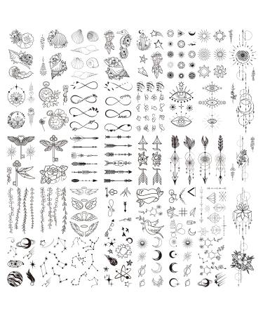 Cerlaza 100 Sheets Temporary Tattoos for Women - 420 Mixed Styles Fake Tattoo Stickers - Realistic Henna Body Art Sticker Set - Buy Online on SooperMarket.com