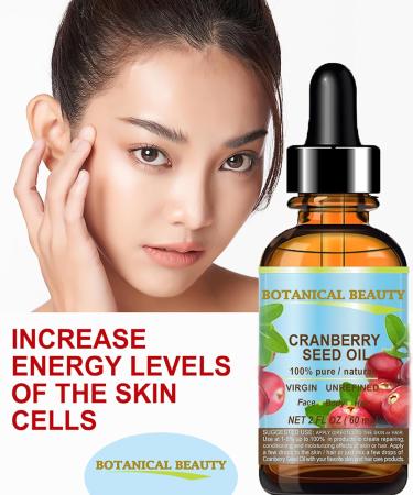 Cranberry Seed Oil 100% Pure Natural Unrefined Virgin Cold Pressed - 10ml Anti-Aging Face & Hair Oil | Botanical Beauty - Buy Online on SooperMarket.com