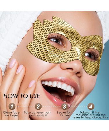 24k Gold Eye Masks - Under Eye Patches for Dark Circles and Puffiness - Honeycomb Eye Treatment Mask - Skincare for Adults Women Men Kids - 8 PCS - Buy Online on SooperMarket.com