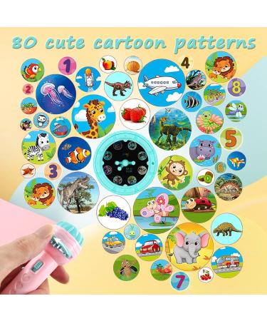 2 PCs Flashlight Projector for Kids | 80 Animal Patterns | Educational Slide Show Toys | Dinosaurs Sea Animals & Transport Tools - Buy Online on SooperMarket.com