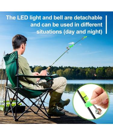 120 Pcs LED Night Fishing Rod Bait Alarm and Indicator Set - Dual Ring Bite Alarm, Glow Fishing Light, Portable Accessories - Green and Red Light - Buy Online on SooperMarket.com