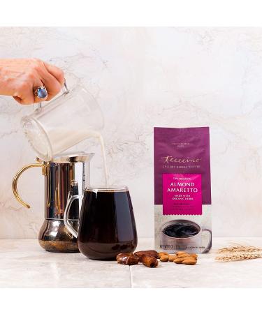 Teeccino Almond Amaretto Ground Herbal Coffee 11oz - Prebiotic, Caffeine-Free, Acid-Free Medium Roast - Buy Online on SooperMarket.com