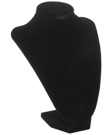 Adorox Black Velvet Necklace Pendant Chain Jewelry Bust Display Holder Stand (1  Black)