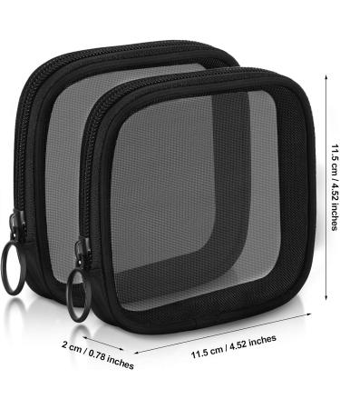 Weewooday 4-Pack Small Mesh Makeup Bags with Zipper - Mini Portable Toiletry Pouch Set for Daily Essentials - Black 4.52x4.52x0.78 Inch - Buy Online on SooperMarket.com