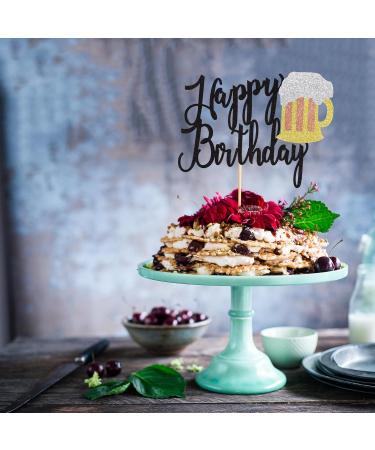 Arthsdite 1Pc Beer Mug Happy Birthday Cake Topper Cheers Beers Cake Decoration for Celebrating Glorymoment Beer Theme Birthday Theme Party Supplies Beer Mug Cake Topper - Buy Online on SooperMarket.com