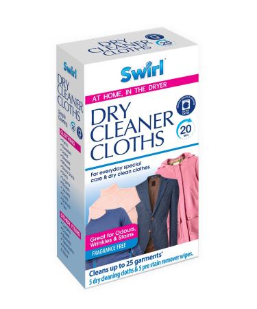 Swirl Dry Cleaner Tumble Dryer Sheets & Stain Remover Wipes Fragrance Free Cloths