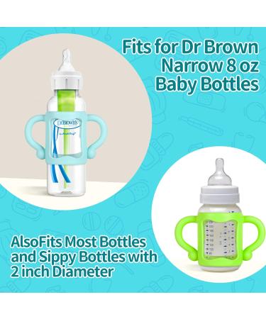 Dr. Brown Narrow Baby Bottle Handles - Easy Grip Bottle Holder for Baby Transition - BPA-Free Silicone - Pack of 4 - Buy Online on SooperMarket.com