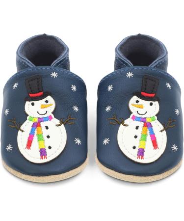 Dotty Fish Soft Leather Baby Shoes - Animal Designs for Boys and Girls, Non-Slip Toddler Shoes, 0-6 Months to 4-5 Years (Frosty Snowman) - Buy Online on SooperMarket.com