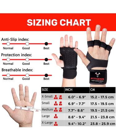Fitness Force Ventilated Gym Gloves with Wrist Support for Men & Women - Ideal for Workouts, Weightlifting, Powerlifting - Large Black - Buy Online on SooperMarket.com