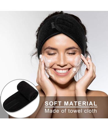 Whaline 3pcs Adjustable Hair Bands for Makeup - Cosmetic Terry Cloth Headbands with Velcro Fastener in White & 2 More Colors | Ideal for Hair Protection - Buy Online on SooperMarket.com