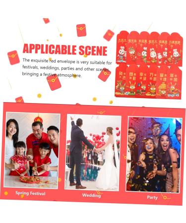 ABOOFAN 72 pcs Kids red envelopes Wallet Bag Chinese Zodiac Wedding aldult Festive Piggy Bank Paper Pocket red Envelope Lovely red envelopes Rabbit Envelope See envelopes Gift Paper Money - Buy Online on SooperMarket.com