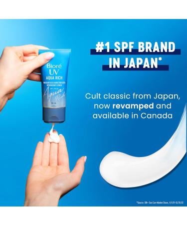 Bior UV Aqua Rich Weightless Moisturizer with SPF 50 | Dermatologist Tested Face Cream with Invisible UV Protection | 50mL - Buy Online on SooperMarket.com