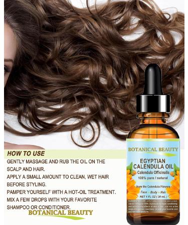 Buy Pure Egyptian Calendula Oil | Natural Moisturizer for Face Skin Hair & Nails | Botanical Beauty 1 Fl Oz (30 ml - Buy Online on SooperMarket.com