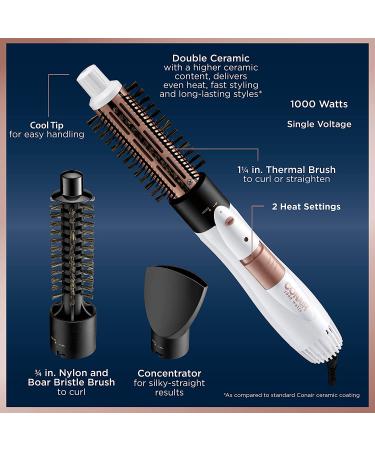 Conair Double Ceramic 3-in-1 Hot Air Brush for Effortless Styling - Buy Online on SooperMarket.com