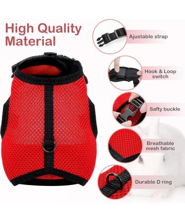 Adjustable Soft Rabbit Dishes & Leash for Small Pets | Kitty & Bunny Walking Accessories - Red XS (20-27.5cm) - Buy Online on SooperMarket.com