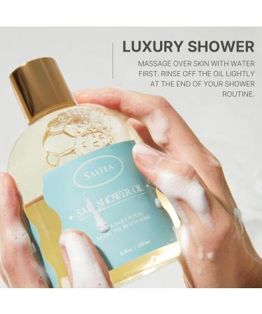 Saltea Salt Shower Oil - Non-Greasy Cleansing & Hydrating Jojoba & Argan Oil Paraben & Sulfate Free Skin Care - 11.8 Oz for Soft Skin - Buy Online on SooperMarket.com