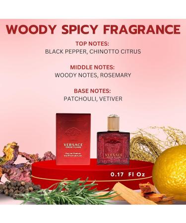 Versace Eros Flame Perfume for Men Mini EDP Splash 0.17 Ounce Rosemary Sandalwood Vanilla Lemon 0.17 Fl Oz (Pack of 1) - Buy Online on SooperMarket.com