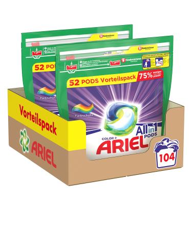 Ariel Detergent Pods All-in-1 Color Detergent Color Protection 2 52 Loads 104 Loads