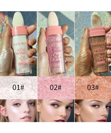 Polvo De Hadas 3-Color Highlighter & Body Glitter Powder (01) - Shimmering Fairy Makeup for Face & Body - Buy Online on SooperMarket.com