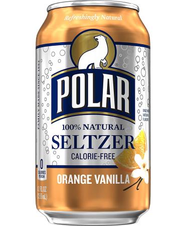 Polar Seltzer Water Orange Vanilla 12 Pack - Refreshing 12 Fl Oz Cans - Buy Online on SooperMarket.com