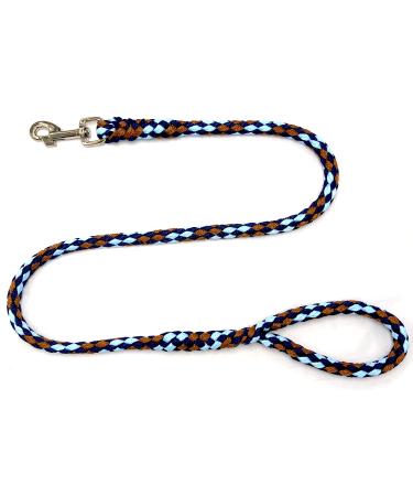 Dogeline large dogs jumbo with hand loop up to 80 kg / guide leash / practice line / training line very stable 17 colors (2.50m Africa (brown-marine blau-hellblau)) 2.50m Africa (brown-marine blau-hellblau)