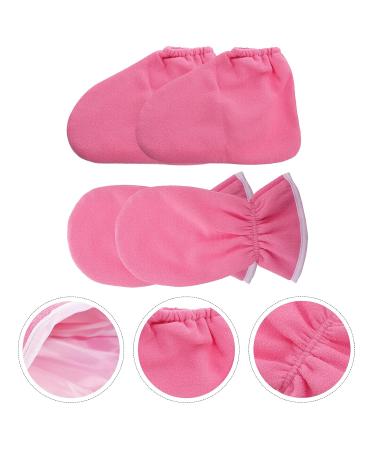 Lurrose 4pcs Paraffin Wax Gloves & Booties | Spa Hand & Foot Care Treatment - Pink - Buy Online on SooperMarket.com