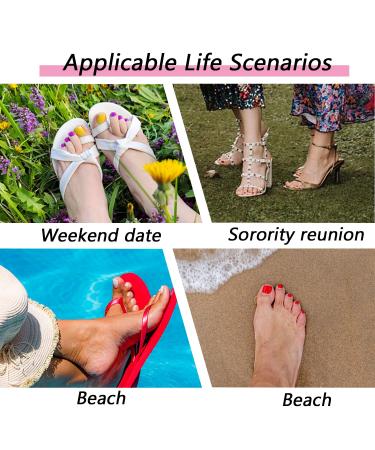 White Rose Coffin Fake Toe Nails - Exquisite Daisy Designs | 24Pcs Stick-on Toenails with Glue for Women - Buy Online on SooperMarket.com
