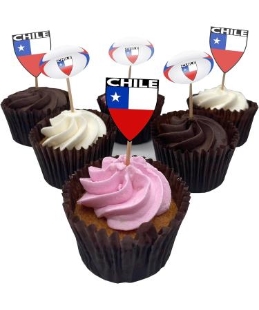 Chile Flag Rugby Ball Food & Cupcake Picks Toppers Party Decorations (14 Pack) - Buy Online on SooperMarket.com