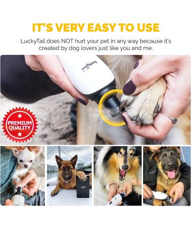 LuckyTail Dog Nail Grinder Trimmer: Professional 2-Speed Electric Pet Grooming Tool Kit | Quiet & Painless Paw Clipping | Rechargeable - Buy Online on SooperMarket.com