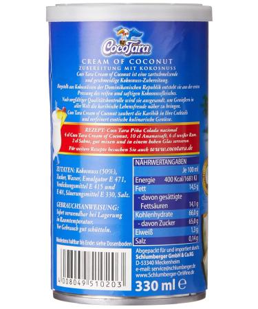 Coco Tara Cream of Coconut - 330 ml Pack of 5 | Premium Coconut Cream for Cooking & Baking - International Shipping Available - Buy Online on SooperMarket.com