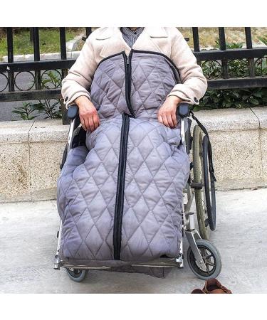 Winter Thicken Wheelchair Warmer Blanket Windproof Fleece Lined Cozy Leg Cover with Zipper 130x66 cm - Buy Online on SooperMarket.com
