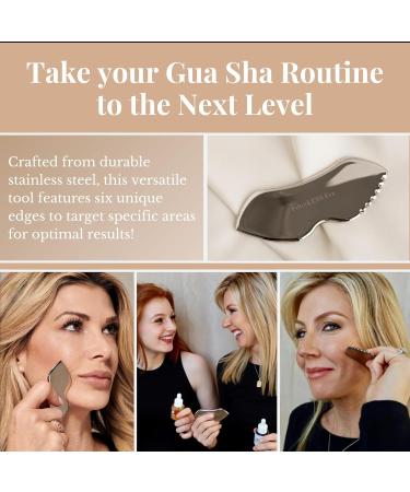 Detailer Stainless Steel Gua Sha Tool - Facial Massager for Jawline Sculpting & Lymphatic Drainage | International Shipping Available - Buy Online on SooperMarket.com