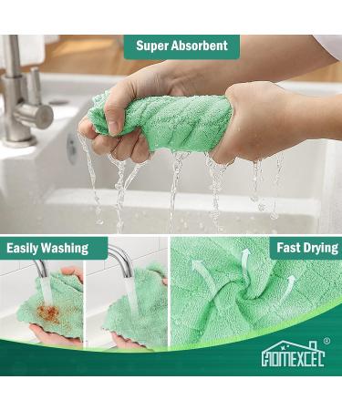 HOMEXCEL 12-Pack Premium Coral Fleece Dish Towels - Super Absorbent, Nonstick, Washable Kitchen Cloths - Buy Online on SooperMarket.com