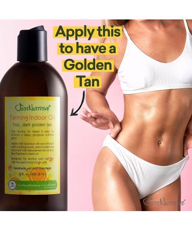 Sun-Kissed Glow with Just Nutritive 8 Oz Tanning Indoor Oil - Natural Body Serum for Moisturized Skin - Buy Online on SooperMarket.com