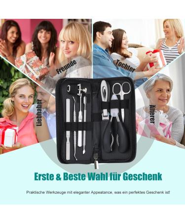 Jupeli Professional Toenail Clip Set - Sharp Stainless Steel Nail Clippers for Thick & Ingrown Nails 8PC Pedicure & Manicure Kit with Nail Scissors Shapers & Files - Perfect Foot Care Solution - Buy Online on SooperMarket.com