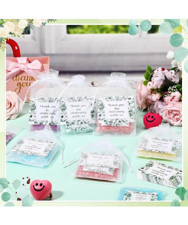 24 Set Bath Salts Bulk Eucalyptus Bubble Bath Spa Gift for Women | Relaxing Mineral Soak for Weddings Bridal Showers & Favors | Includes Thank You Cards & Organza Bags - Buy Online on SooperMarket.com