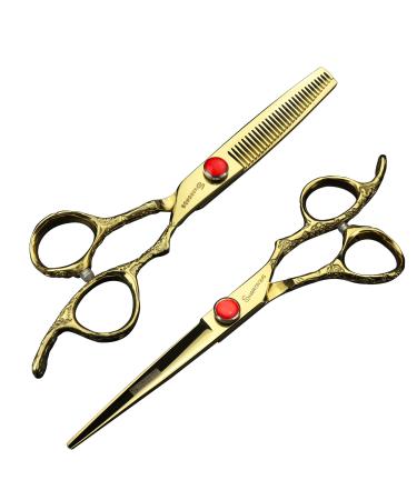 Golden Professional Hairdressing Scissors 6 Inch 7 Inch Hairdressing Scissors Set 6-inch-2piece-a