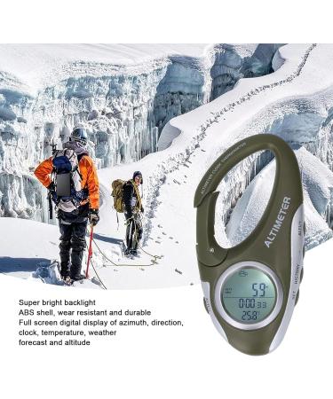 Fockety Multifunctional Digital Altimeter - Portable Hook Design Barometer Weather Forecast Clock Temperature & Height Display for Hiking - Buy Online on SooperMarket.com
