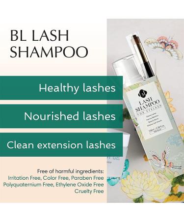 BL Lash Shampoo 50ml Bottle + Cleansing Brush | Gentle Citrus Foam Bath for Eyelash Extensions | Eye Makeup Remover | Easy-to-Use - Buy Online on SooperMarket.com