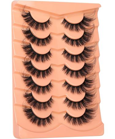 JIMIRE Fluffy Eyelashes Natural Look Cat Eye Russian Strip D Curl Lashes Look Like Eyelash Extensions Wispy Fox Eye Fake Eyelashes 7 Pairs Pack V - Buy Online on SooperMarket.com