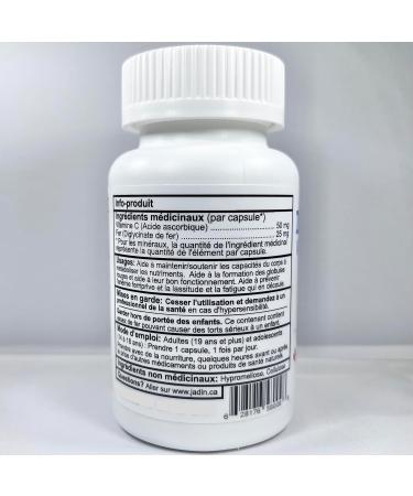 Iron Bisglycinate 25 mg with Vitamin C 120 Vegetable Capsules - Buy Online on SooperMarket.com