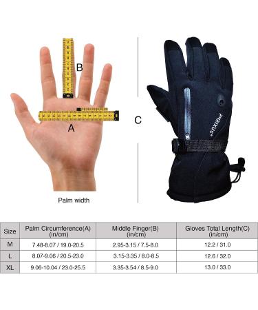 PHRIXUS Mens & Womens Ski Gloves Waterproof Winter Warm 3M Thinsulate Skiing & Snow Gloves Snowboard Snowmobile Gloves Winter Cold Weather Windproof Gloves Large Black - Buy Online on SooperMarket.com