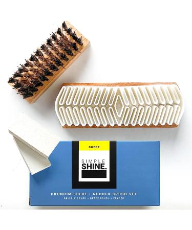 Premium Suede Cleaner Set with Crepe Brush and Eraser | Complete Shoe Cleaning Kit for Nubuck and Suede - Bristle Brushes Included - Buy Online on SooperMarket.com