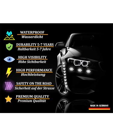 Biomar Labs Hexagon Reflective Stickers Set - 71 Self-Adhesive Bike Safety Reflectors (Black) - Premium Reflex Film for Enhanced Visibility - Buy Online on SooperMarket.com